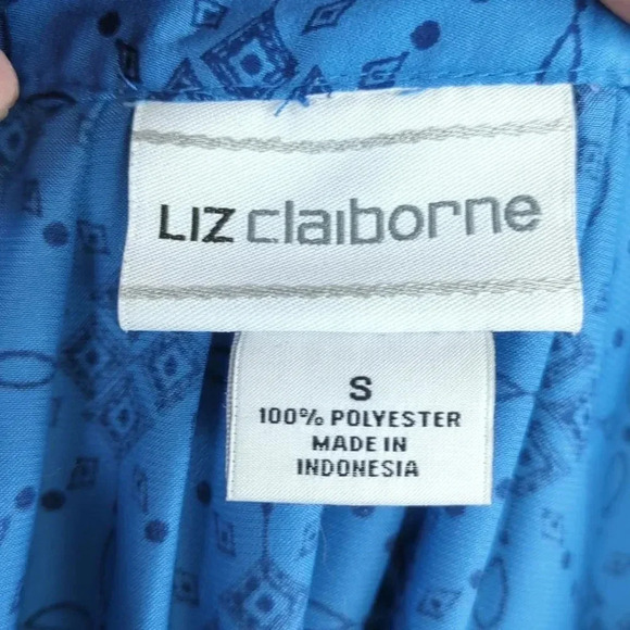 For Kitty Rescue! Liz Claiborne Blouse Geometric Pattern - Picture 9 of 10